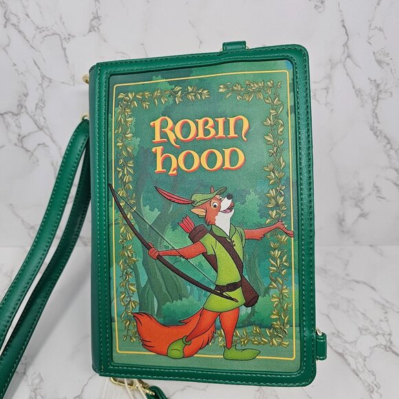 NWT Loungefly Disney Robin Hood Book Convertible Crossbody Bag - Picture 1 of 6